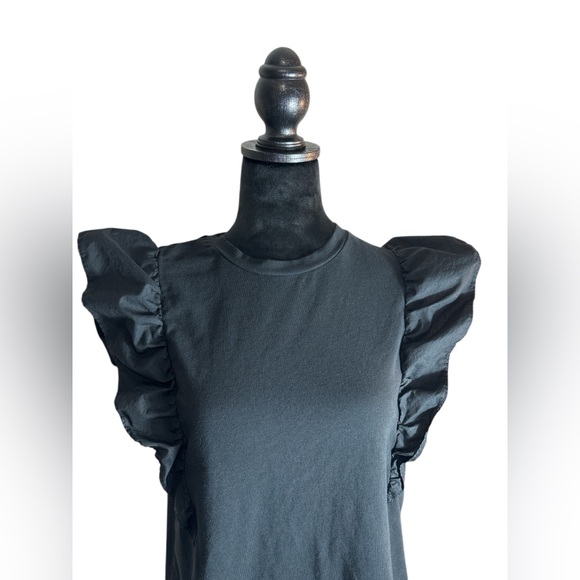 A New Day Black Ruffle Sleeve Blouse Size Small NWT - Picture 2 of 9